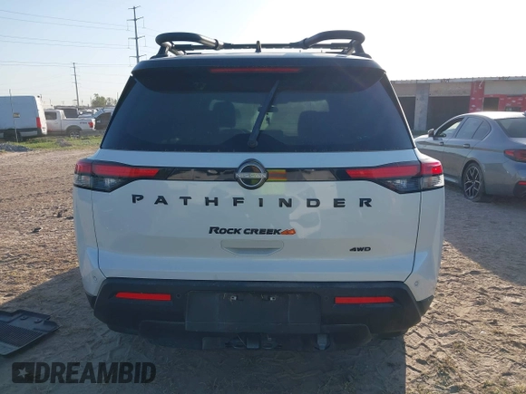 2023 Nissan Pathfinder Rock Creek with VIN 5N1DR3BD6PC254342, listed as a IAAI auction lot 41950069 with 26,144 mi miles and . Bid and sale history available at DreamBid. Image 16.