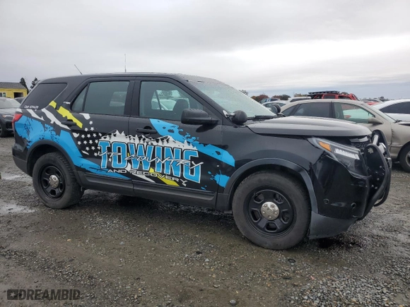 2015 Ford Police Interceptor Utility with VIN 1FM5K8AT3FGB41373, listed as a Copart auction lot 81367234 with 99,996 mi miles and Salvage Title. Bid and sale history available at carsss.com. Image 4.