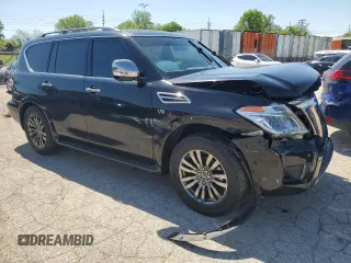 2019 Nissan Armada Platinum with VIN JN8AY2NE1K9756596, listed as a Copart auction lot 52228374 with Not Provided miles and Salvage Title. Bid and sale history available at carsss.com. Image 4.
