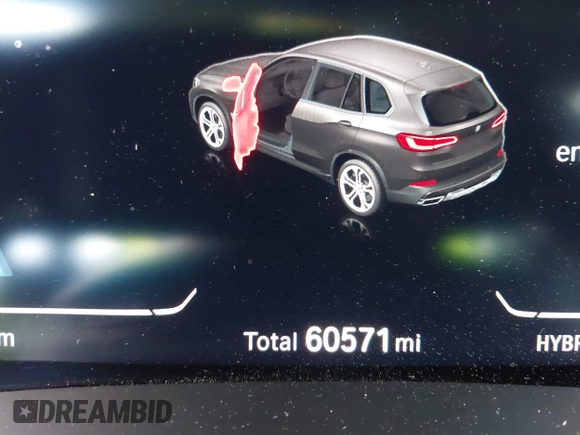 2021 BMW X5 xDrive45e with VIN 5UXTA6C09M9D26035, listed as a IAAI auction lot 41788981 with 60,571 mi miles and . Bid and sale history available at DreamBid. Image 7.