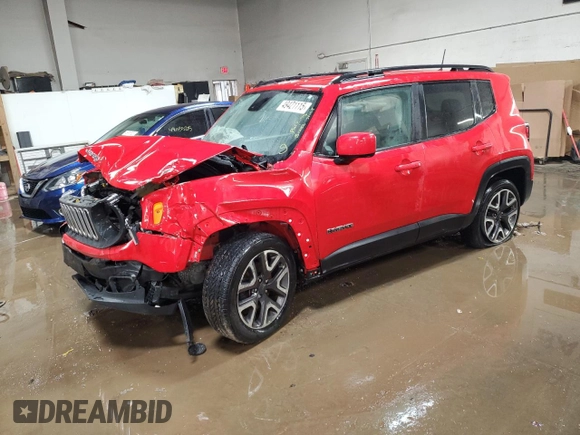 2018 Jeep Renegade Latitude with VIN ZACCJABB5JPG92122, listed as a Copart auction lot 49421115 with 87,451 mi miles and Salvage Title. Bid and sale history available at carsss.com. Image 1.