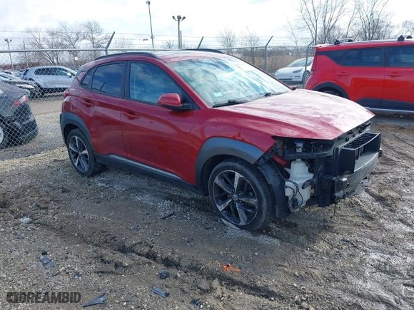 2021 Hyundai Kona Limited with VIN KM8K3CA51MU744986, listed as a IAAI auction lot 41519852 with 69,443 mi miles. Bid and sale history available at carsss.com. Image 1.