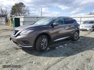 2015 Nissan Murano SL with VIN 5N1AZ2MG8FN234889, listed as a Copart auction lot 46158075 with 55,020 mi miles and Salvage Title. Bid and sale history available at carsss.com. Image 1.