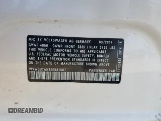2014 Volkswagen CC VR6 Executive 4Motion with VIN WVWGU7AN4EE531587, listed as a Copart auction lot 79768104 with 77,333 mi miles and Salvage Title. Bid and sale history available at carsss.com. Image 12.