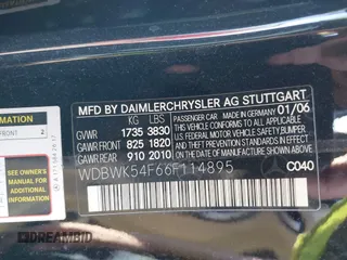 2006 Mercedes-Benz SLK 280 z VIN WDBWK54F66F114895, wystawiony jako IAAI lot #41409991 z przebiegiem 128 962 mil mil oraz . Historia ofert i sprzedaży dostępna na DreamBid. Obrazek 9.