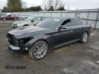 2018 Genesis G80 3.8L with VIN KMHGN4JE0JU232444, listed as a Copart auction lot 46683905 with 194,587 mi miles and Salvage Title. Bid and sale history available at carsss.com. Image 1.