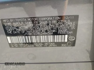 2012 Lexus ES 330 with VIN JTHBK1EG9C2484384, listed as a IAAI auction lot 42528428 with Not provided miles and . Bid and sale history available at DreamBid. Image 9.