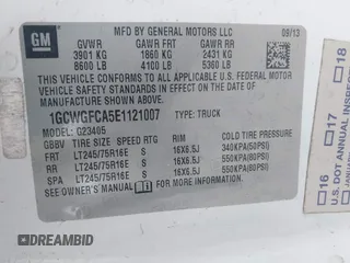 2014 Chevrolet Express Cargo with VIN 1GCWGFCA5E1121007, listed as a IAAI auction lot 42505878 with 178,916 mi miles and . Bid and sale history available at DreamBid. Image 9.
