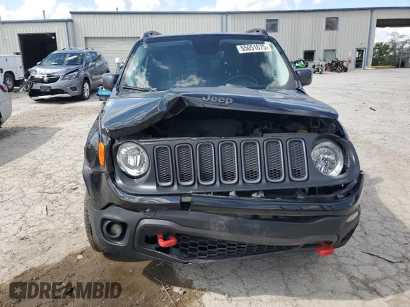 2017 Jeep Renegade Trailhawk z VIN ZACCJBCB3HPG30622, wystawiony jako Copart lot #55051675 z przebiegiem 82 478 mil mil oraz Szkoda całkowita • Salvage title. Historia ofert i sprzedaży dostępna na DreamBid. Obrazek 5.