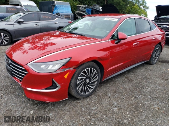 2020 Hyundai Sonata Hybrid Ultimate with VIN KMHL34JJ7LA011722, listed as a Copart auction lot 73647564 with 48,195 mi miles and Salvage Title. Bid and sale history available at carsss.com. Image 1.