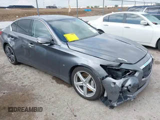2015 Infiniti Q50 z VIN JN1BV7AP7FM335355, wystawiony jako IAAI lot #42112659 z przebiegiem 141 505 mil mil oraz . Historia ofert i sprzedaży dostępna na DreamBid. Obrazek 1.