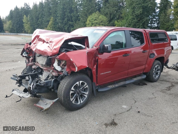 2021 Chevrolet Colorado 4WD Z71 with VIN 1GCPTDE19M1249069, listed as a Copart auction lot 72277473 with 34,271 mi miles and Salvage Title. Bid and sale history available at carsss.com. Image 1.