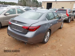 2023 Infiniti Q50 Luxe with VIN JN1EV7BP3PM511881, listed as a IAAI auction lot 41217294 with 18,620 mi miles and . Bid and sale history available at DreamBid. Image 4.