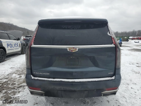 2021 Cadillac Escalade Premium Luxury Platinum with VIN 1GYS4DKL2MR193839, listed as a Copart auction lot 86813234 with 123,657 mi miles and Salvage Title. Bid and sale history available at carsss.com. Image 6.