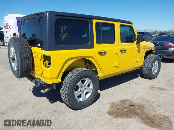 2021 Jeep Wrangler Unlimited Willys with VIN 1C4HJXDN8MW511747, listed as a IAAI auction lot 41730164 with 42,300 mi miles and . Bid and sale history available at DreamBid. Image 4.