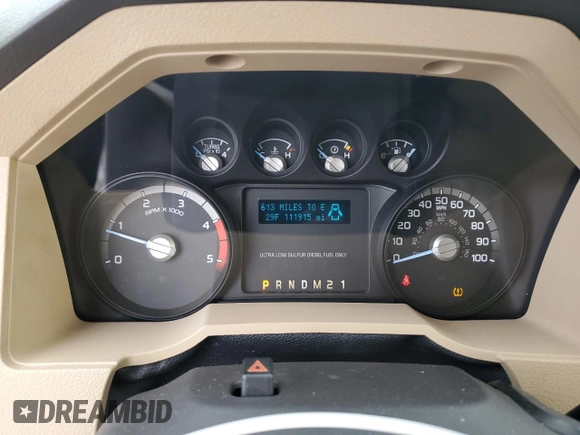 2011 Ford F-250 XL with VIN 1FT7X2BTXBEA18041, listed as a Copart auction lot 41991455 with 111,915 mi miles and Salvage Title. Bid and sale history available at DreamBid. Image 9.