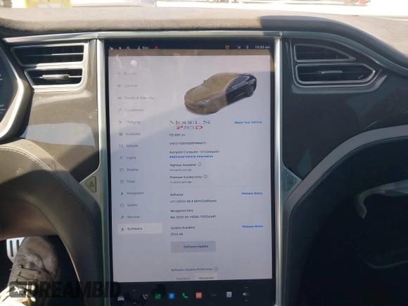 2014 Tesla Model S P85D with VIN 5YJSA1H25EFP65571, listed as a IAAI auction lot 42185442 with 115,990 mi miles and . Bid and sale history available at DreamBid. Image 17.