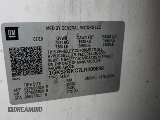 2020 GMC Yukon SLT with VIN 1GKS2BKC7LR109839, listed as a Copart auction lot 42817965 with 45,905 mi miles and Salvage Title. Bid and sale history available at carsss.com. Image 13.