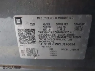 2020 Chevrolet Traverse LT Cloth with VIN 1GNEVGKW2LJ176054, listed as a IAAI auction lot 41418529 with 132,951 mi miles. Bid and sale history available at carsss.com. Image 9.