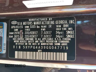 2016 Kia Sorento L with VIN 5XYPG4A39GG047719, listed as a Copart auction lot 52496625 with 135,632 mi miles and Clean Title. Bid and sale history available at carsss.com. Image 13.