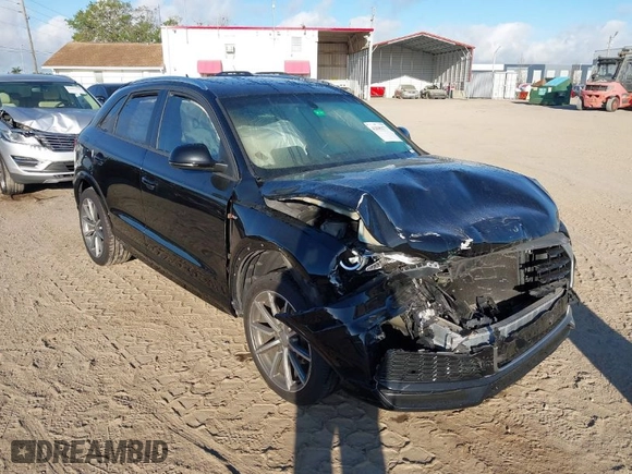 2018 Audi Q3 Premium with VIN WA1BCCFS2JR022258, listed as a IAAI auction lot 41845179 with 80,297 mi miles. Bid and sale history available at carsss.com. Image 1.