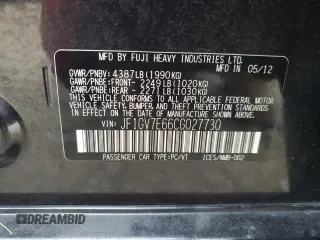 2012 Subaru Impreza Sedan WRX WRX with VIN JF1GV7E66CG027730, listed as a Copart auction lot 42557635 with 65,713 mi miles and Salvage Title. Bid and sale history available at carsss.com. Image 12.