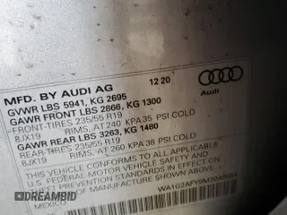2021 Audi Q5 Premium with VIN WA1G2AFY9M2048564, listed as a Copart auction lot 89156695 with 59,950 mi miles and Salvage title. Bid and sale history available at DreamBid. Image 14.
