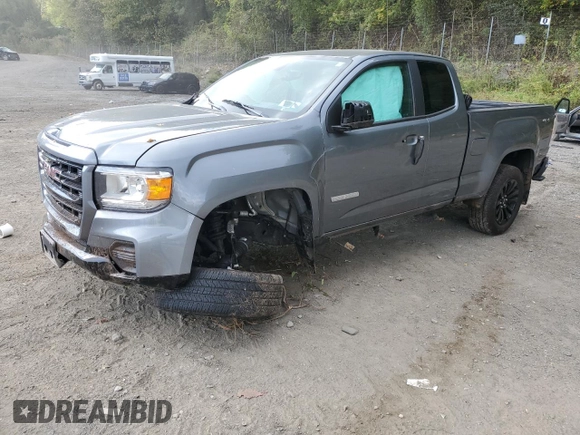 2021 GMC Canyon 4WD Elevation Standard with VIN 1GTH6BEN7M1212279, listed as a Copart auction lot 74376114 with 14,147 mi miles and Salvage Title. Bid and sale history available at carsss.com. Image 1.
