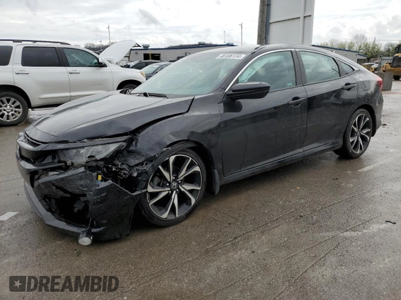 2019 Honda Civic Sport with VIN 2HGFC2F83KH550531, listed as a Copart auction lot 46106134 with 50,988 mi miles and Salvage title. Bid and sale history available at DreamBid. Image 1.