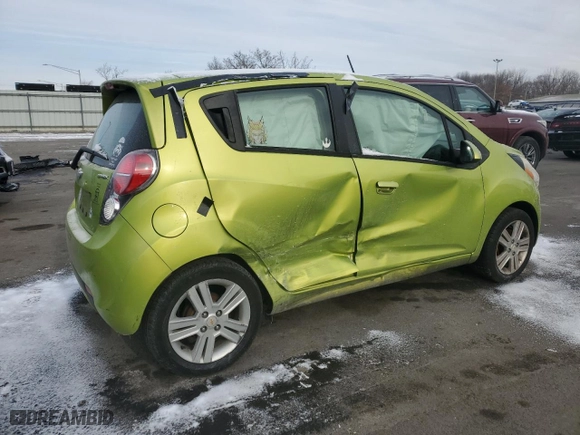 2013 Chevrolet Spark LT with VIN KL8CD6S92DC501288, listed as a Copart auction lot 89262165 with 0 mi miles and Salvage Title. Bid and sale history available at carsss.com. Image 3.