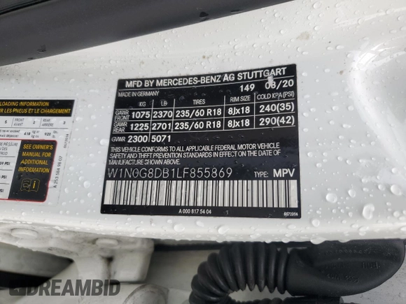 2020 Mercedes-Benz GLC 300 z VIN W1N0G8DB1LF855869, wystawiony jako Copart lot #81954534 z przebiegiem 82 976 mil mil oraz Nie do naprawy • Non repairable. Historia ofert i sprzedaży dostępna na DreamBid. Obrazek 13.
