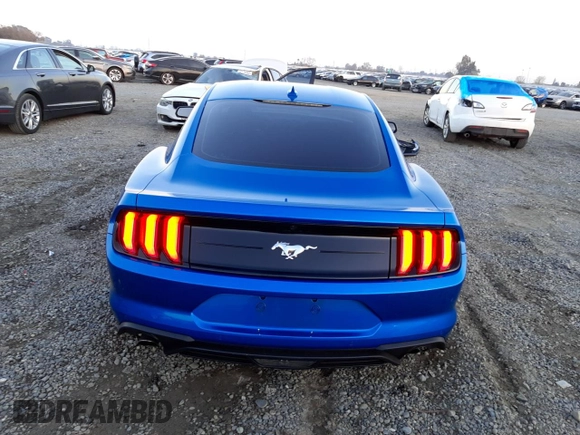 2021 Ford Mustang EcoBoost with VIN 1FA6P8TH1M5153152, listed as a Copart auction lot 72096182 with 9,110 mi miles. Bid and sale history available at carsss.com. Image 6.