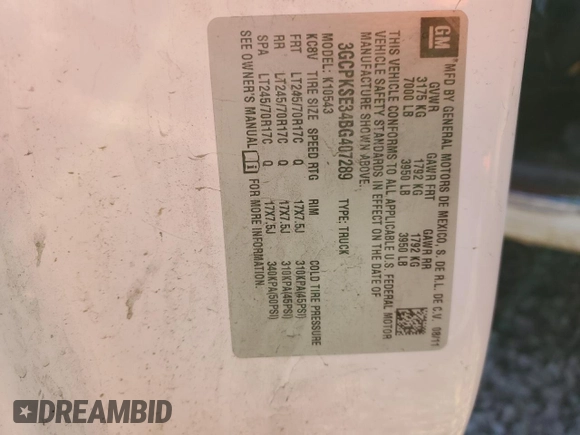 2011 Chevrolet Silverado 1500 LT with VIN 3GCPKSE34BG407289, listed as a Copart auction lot 50030845 with 257,923 mi miles and Salvage Title. Bid and sale history available at DreamBid. Image 12.
