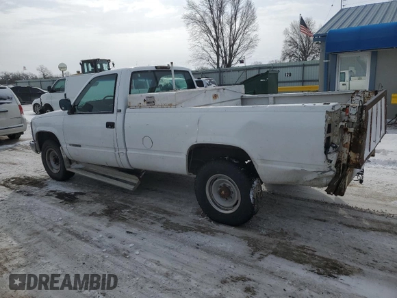 1994 GMC Sierra 3500 z VIN 1GTGC34K0RE552892, wystawiony jako Copart lot #45672255 z przebiegiem 379 943 mil mil oraz Szkoda całkowita • Salvage title. Historia ofert i sprzedaży dostępna na DreamBid. Obrazek 2.