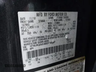 2011 Ford Expedition Max Limited with VIN 1FMJK2A53BEF16097, listed as a IAAI auction lot 41462670 with Not provided miles and . Bid and sale history available at DreamBid. Image 9.