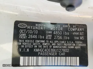 2011 Hyundai Genesis with VIN KMHGC4DE8BU127802, listed as a Copart auction lot 52614475 with 148,803 mi miles and Salvage Title. Bid and sale history available at carsss.com. Image 12.
