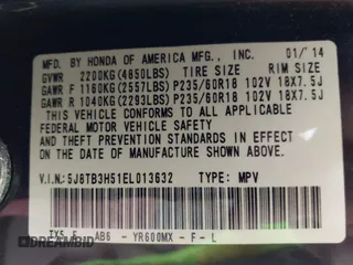 2014 Acura RDX Technology with VIN 5J8TB3H51EL013632, listed as a IAAI auction lot 42463743 with 109,389 mi miles and . Bid and sale history available at DreamBid. Image 9.