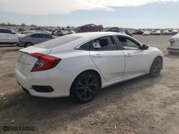 2019 Honda Civic Sedan Sport with VIN 19XFC2F84KE049982, listed as a Copart auction lot 47287135 with 90,691 mi miles and Salvage Title. Bid and sale history available at carsss.com. Image 3.