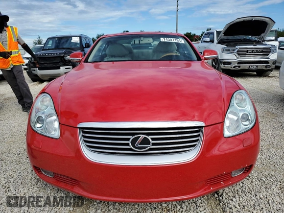 2004 Lexus SC with VIN JTHFN48Y540058333, listed as a Copart auction lot 74307164 with Not Provided miles and Non Repairable. Bid and sale history available at carsss.com. Image 5.