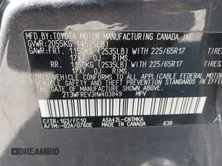 2017 Toyota RAV4 XLE с VIN 2T3WFREV3HW403849, выставлен на аукционе IAAI как лот 41815145 с пробегом 31 233 миль миль и . История ставок и продаж доступна на DreamBid. Изображение 9.