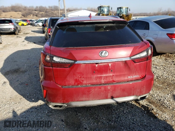 2017 Lexus RX with VIN 2T2BZMCA1HC104245, listed as a Copart auction lot 35776543 with 44,769 mi miles. Bid and sale history available at carsss.com. Image 6.