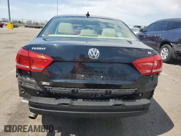 2012 Volkswagen Passat SE with VIN 1VWBP7A35CC027104, listed as a Copart auction lot 53290725 with 97,773 mi miles and Salvage Title. Bid and sale history available at carsss.com. Image 6.