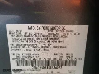 2019 Ford Flex Limited with VIN 2FMGK5D81KBA36072, listed as a Copart auction lot 51963615 with 0 mi miles and Clean Title. Bid and sale history available at carsss.com. Image 13.