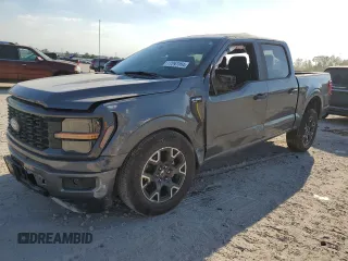 2024 Ford F-150 STX with VIN 1FTEW2K5XRKE50524, listed as a Copart auction lot 77297264 with 4,804 mi miles and Salvage Title. Bid and sale history available at carsss.com. Image 1.