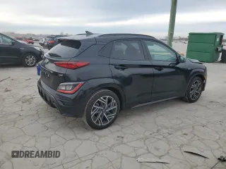 2023 Hyundai Kona N Line with VIN KM8K33A32PU976483, listed as a Copart auction lot 84479774 with 25,351 mi miles and Salvage Title. Bid and sale history available at carsss.com. Image 3.