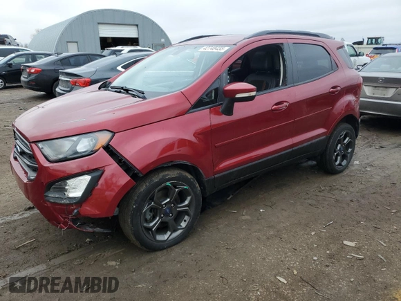 2018 Ford EcoSport SES with VIN MAJ6P1CL1JC198949, listed as a Copart auction lot 42748455 with 91,266 mi miles and Salvage Title. Bid and sale history available at DreamBid. Image 1.