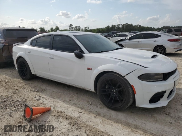 2023 Dodge Charger Scat Pack Widebody with VIN 2C3CDXGJ8PH506369, listed as a Copart auction lot 53741215 with 15,500 mi miles and Salvage Title. Bid and sale history available at carsss.com. Image 4.