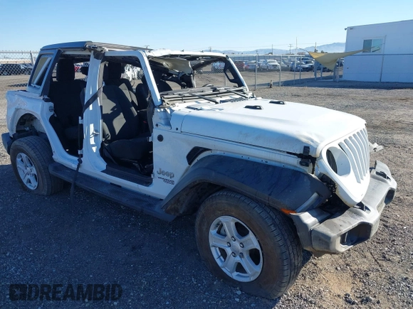 2019 Jeep Wrangler Unlimited Sport S with VIN 1C4HJXDN6KW523554, listed as a IAAI auction lot 41648277 with 91,648 mi miles and . Bid and sale history available at DreamBid. Image 1.