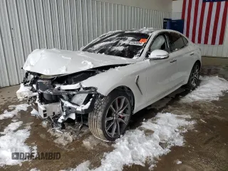 2021 Genesis G70 3.3T z VIN KMTG74LEXMU074387, wystawiony jako Copart lot #87252054 z przebiegiem Nie podano mil oraz Szkoda całkowita • Salvage title. Historia ofert i sprzedaży dostępna na DreamBid. Obrazek 1.