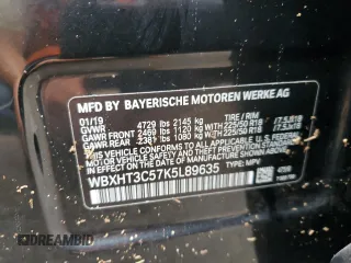 2019 BMW X1 xDrive28i with VIN WBXHT3C57K5L89635, listed as a Copart auction lot 49495633 with Not Provided miles. Bid and sale history available at carsss.com. Image 14.